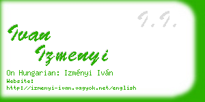 ivan izmenyi business card