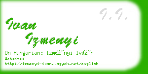 ivan izmenyi business card